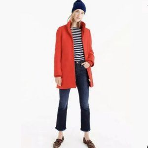 J. Crew 2 Stadium Cloth Neon Orange Cocoon Coat